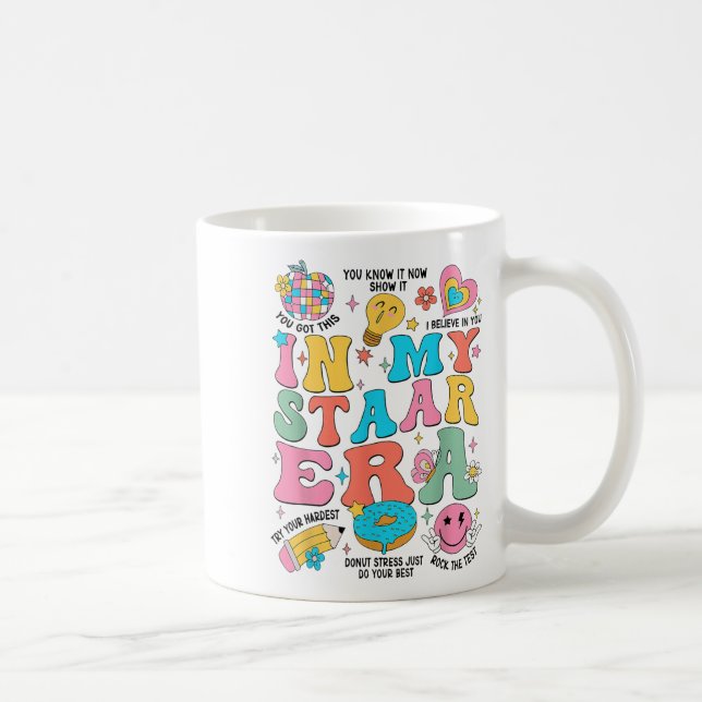 Mug Groovy Dans Mon Ère Starr Jour De Test Enseignant  (Droite)