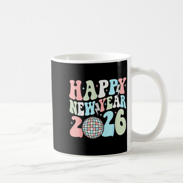 Mug Groovy Happy New Year 2026 Party Cute New Years Ev (Droite)