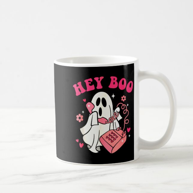 Mug Groovy Hey Boo Cute Ghost Funny Halloween Mens Wom (Droite)