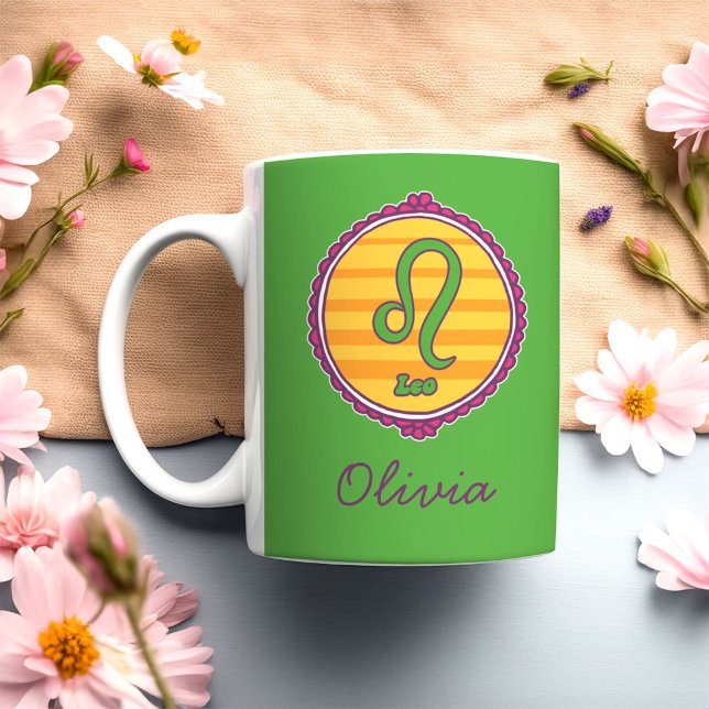 Mug Groovy Leo sur mesure (Créateur téléchargé)
