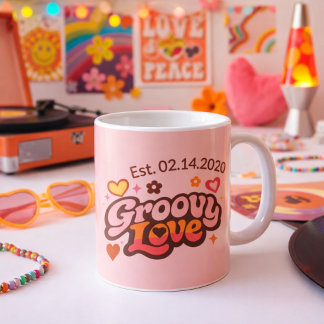 Mug Groovy Love Personalized Valentine’s Gift Retro