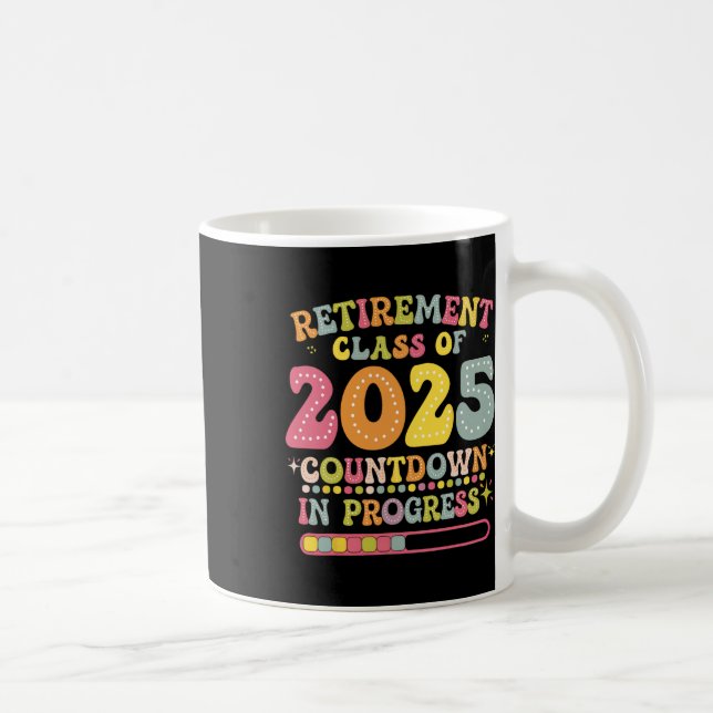 Mug Groovy Retirement Cl Of 2025 Teacher Countdown Loa (Droite)