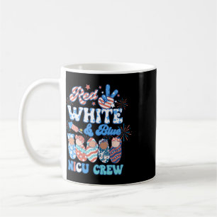 Mug Groovy Rouge Blanc Bleu Équipe Nicu Infirmière Nic