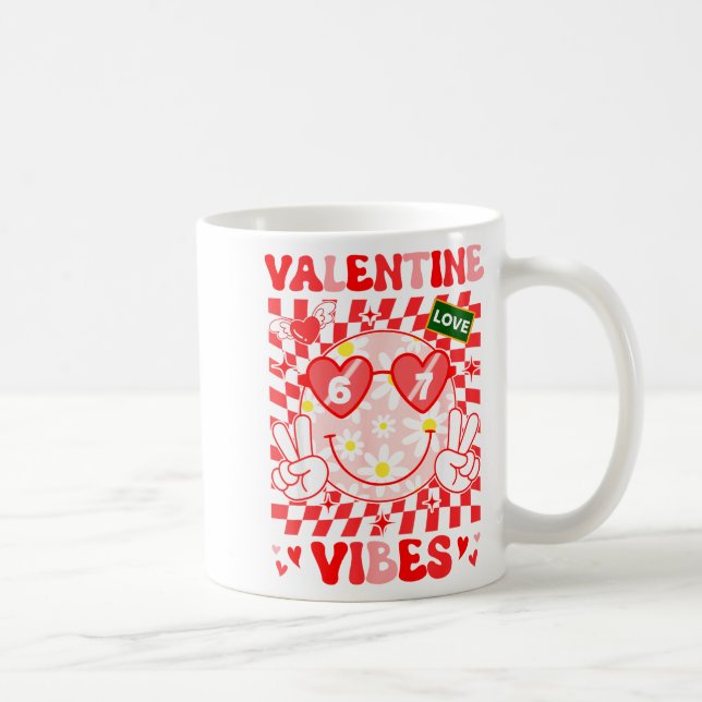 Mug Groovy Valentine Vibes Happy Valentine's Day Girl  (Droite)