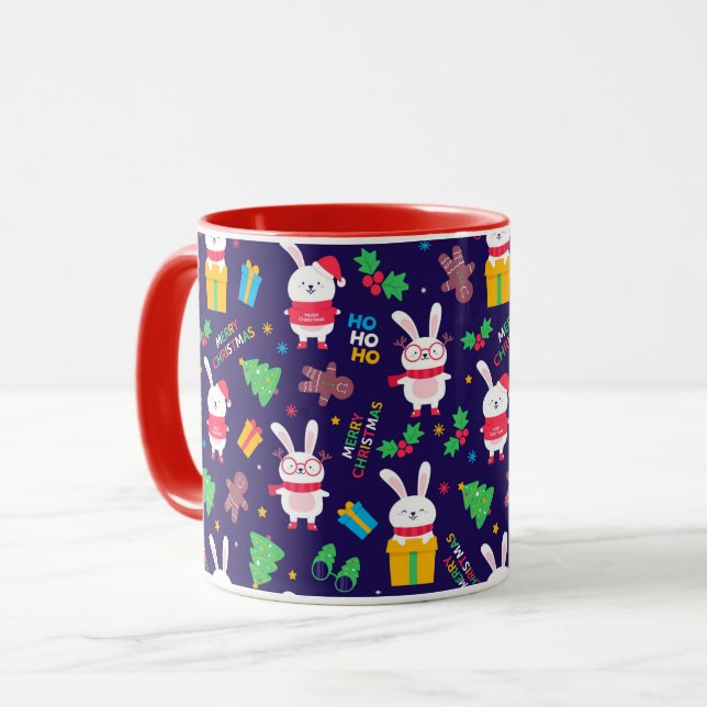 Mug Gros lapins de Noël (Devant gauche)