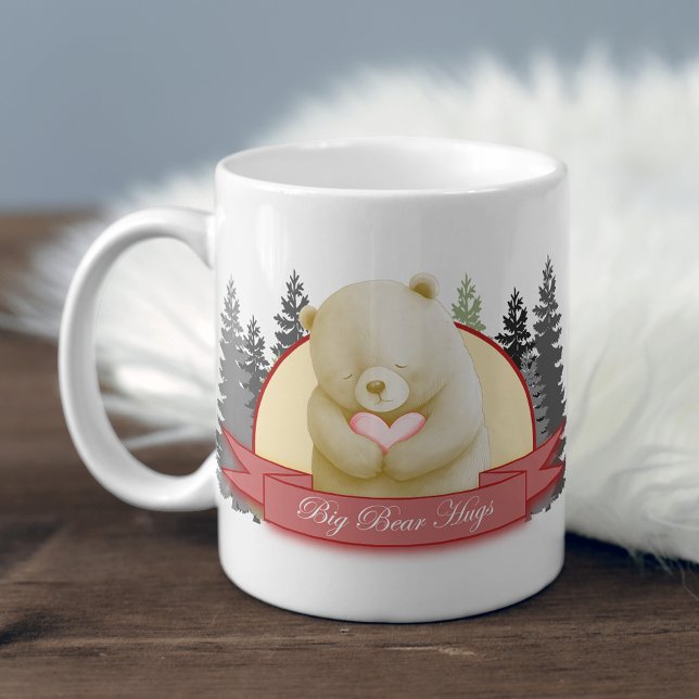 Mug Gros ours Hugs mignon Amour coeur et nature forest (Créateur téléchargé)