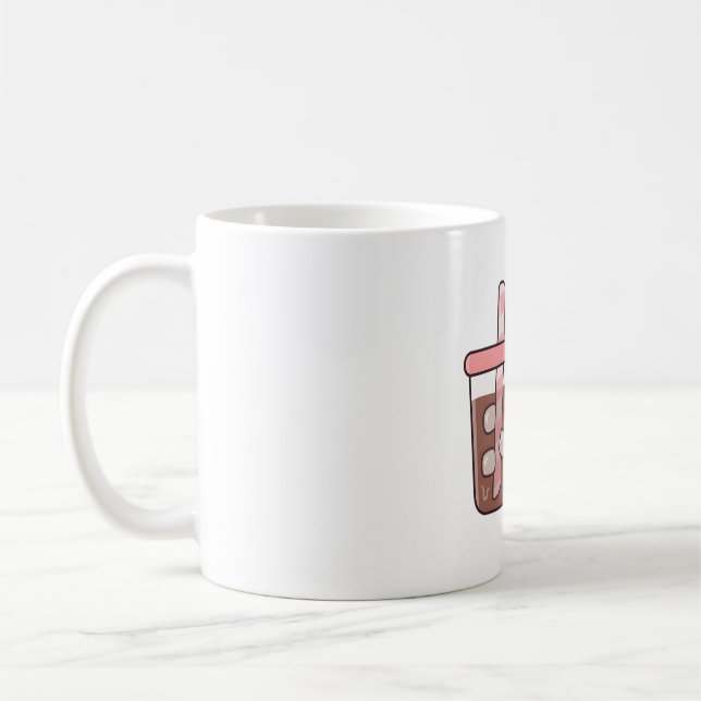 Mug Gros Panda Mignon Enlaçant un Café Glacé (Gauche)