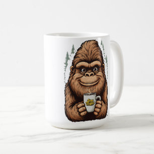 Mug Gros Pied Mignon Buvant du Café Sasquatch Drôle