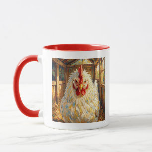 Mug Gros plan amusant d'un poulet à l'impasto qui a l'
