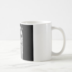 Mug Gros plan Cheval blanc noir en nuit