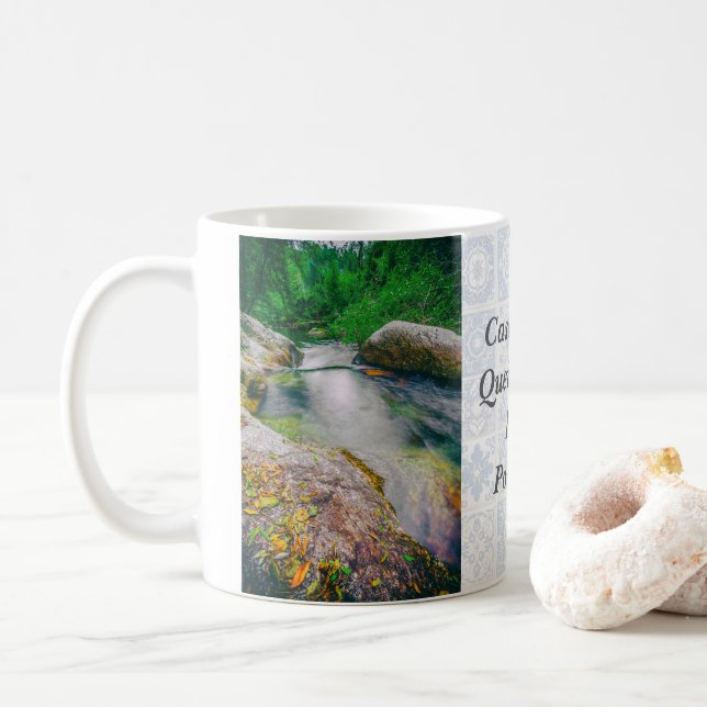 Mug Gros plan de l'étang en amont de la cascade (Avec donut)
