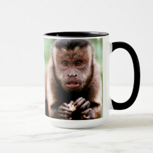 Mug Gros plan d'un singe capucin à cou noir