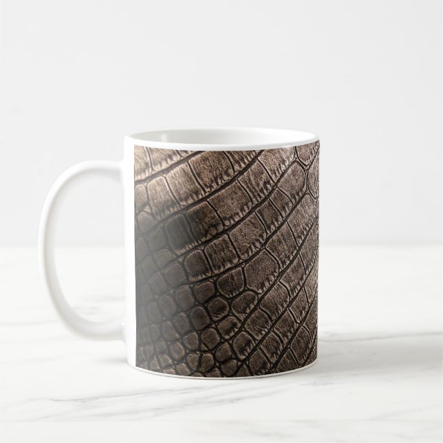 Mug Gros plan en cuir élégant : Motif texturé (Gauche)