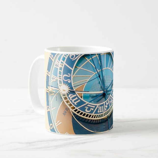 Mug Gros plan sur l'horloge astronomique de Prague, R. (Devant gauche)