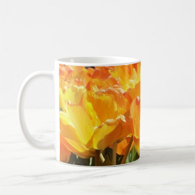 Mug Gros plan Tulipes orange et jaune (Gauche)