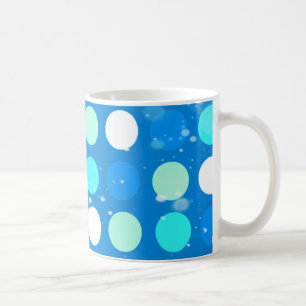 Mug Gros pois bleus, blancs et bleu clair cool