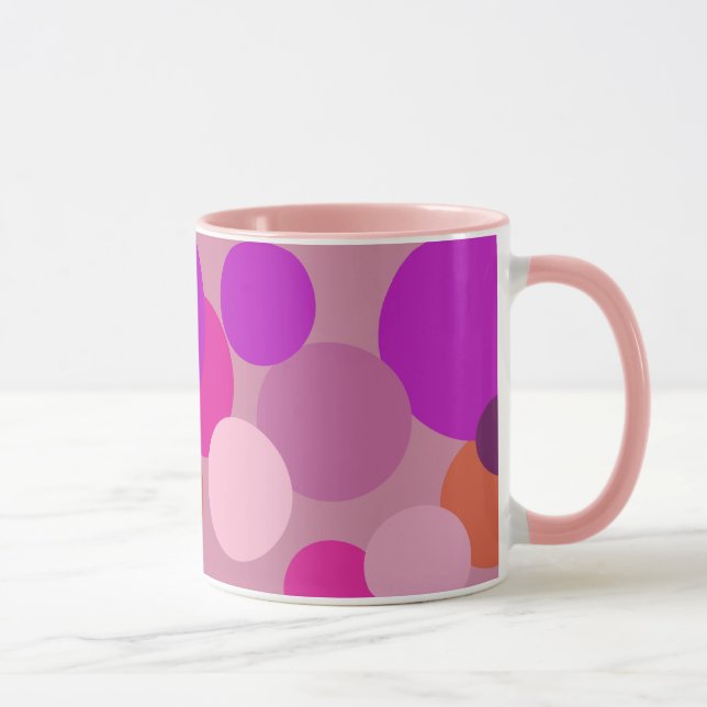 Mug Gros pois de style années 70 en violet (Droite)