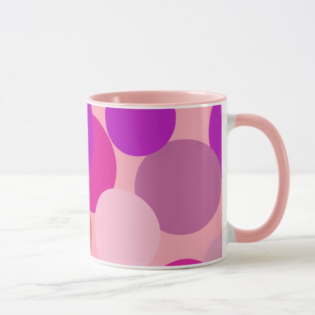 Mug Gros pois de style années 70 en violet (Droite)