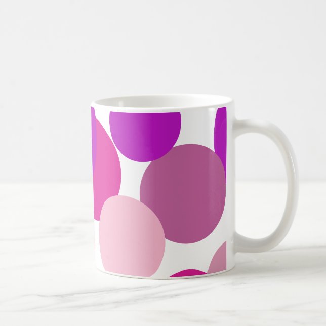 Mug Gros pois de style années 70 en violet (Droite)