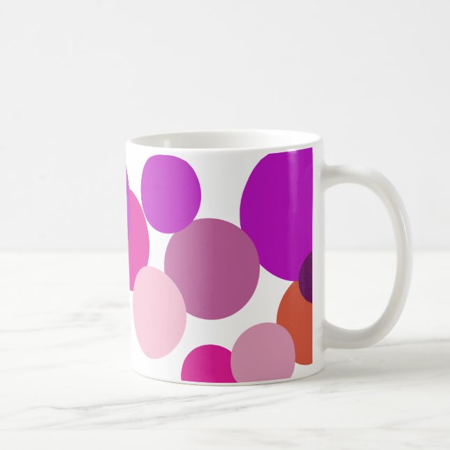 Mug Gros pois les années 70 en violet (Droite)