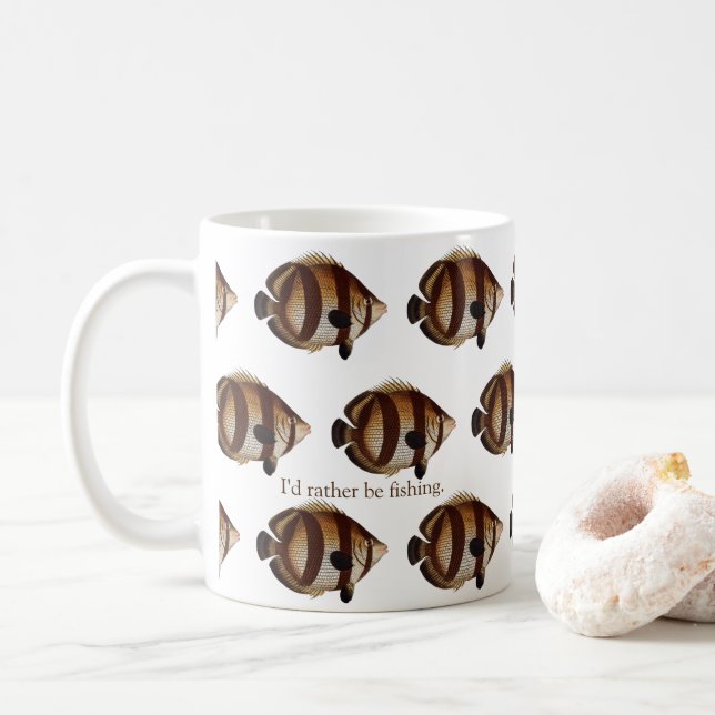 Mug Gros poisson pêchant la boue (Avec donut)