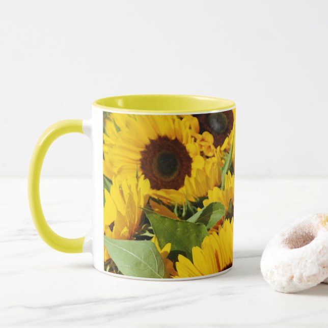 Mug Gros Tournesols Jaunes (Avec donut)