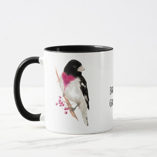 Mug Grosbeak, Oiseau, Nature, Mug, Breast rose (Gauche)