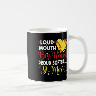 Mug Grosse Bouche Gros Cœur Fière Maman de Softball po