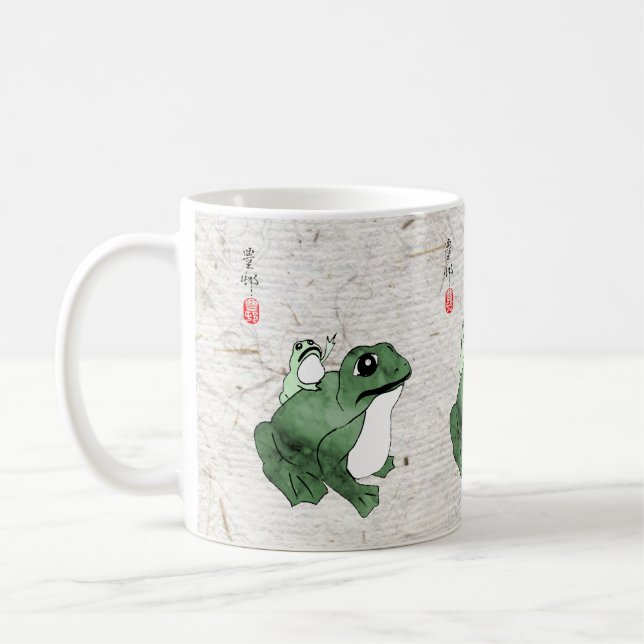 Mug Grosse grenouille Petit crapaud japonais 19e siècl (Gauche)