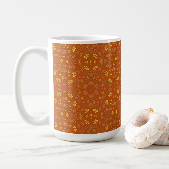 Mug Grosse Musique de design orange et jaune (Avec donut)