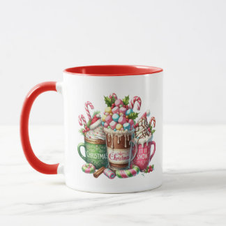 Mug Grosse noix de cacao chaud de Noël avec Marshmallo