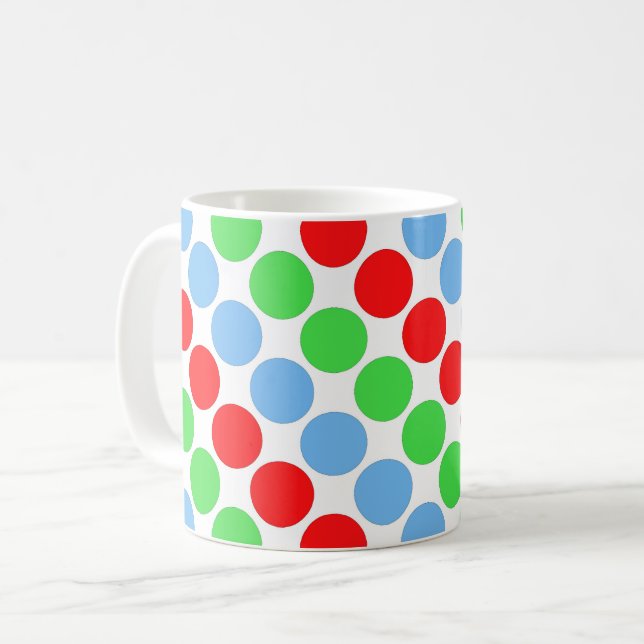 Mug Grosse pois multicolore années rétro (Devant gauche)
