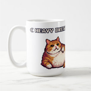 Mug Grosse respiration grasse mème de chat pixel art