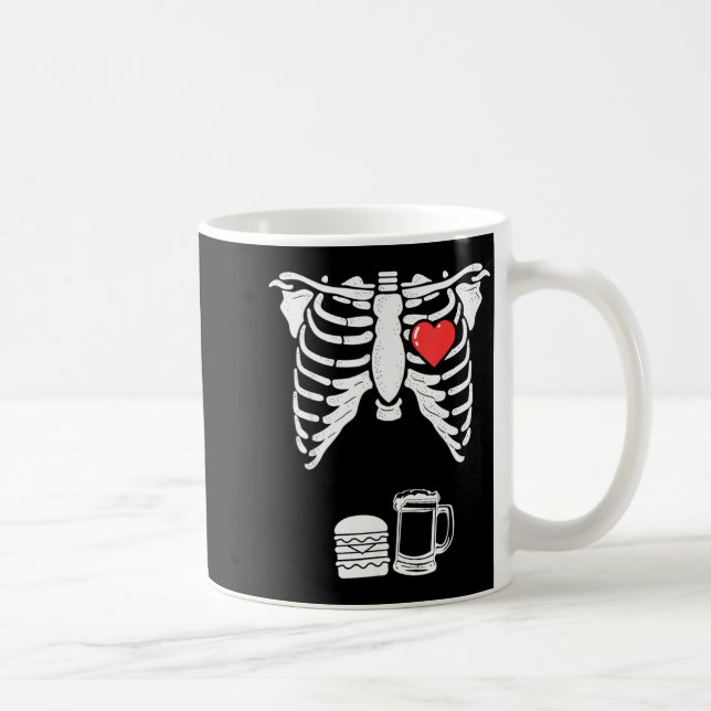 Mug Grossesse de squelette Burger Bière Chemise Radiog (Droite)