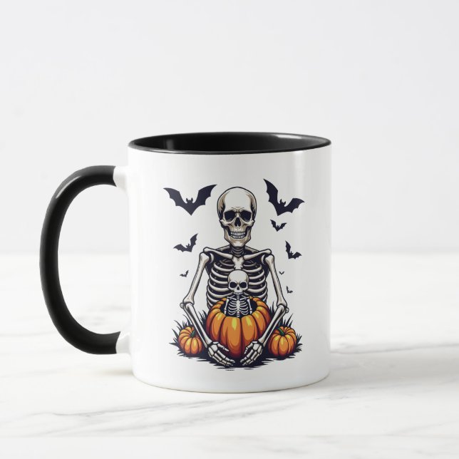 Mug Grossesse éffrayante de squelette enceinte d'Hallo (Gauche)