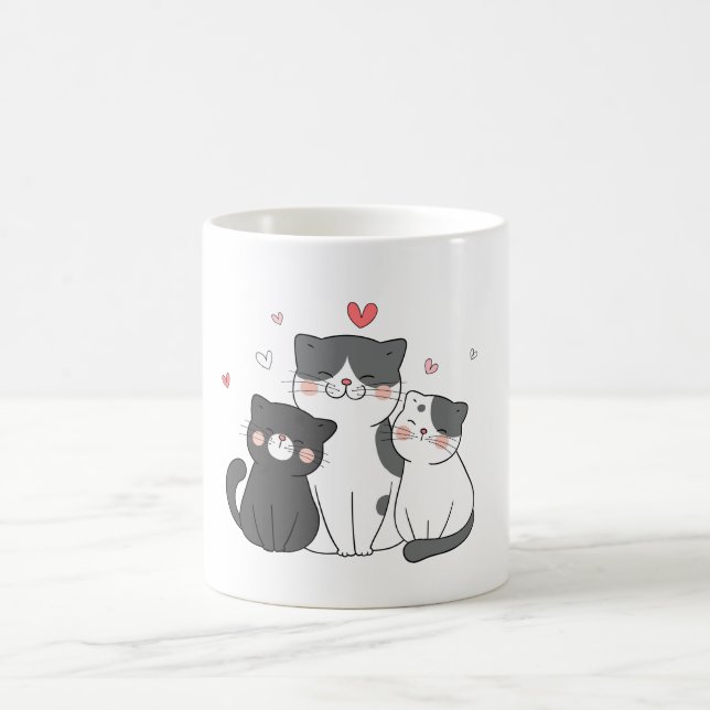 Mug groupe de chats mignons | Conception amoureux des  (Centre)