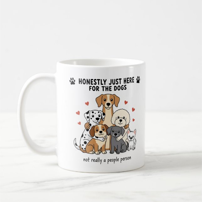 Mug Groupe de famille de chiens mignons pour les maman (Gauche)