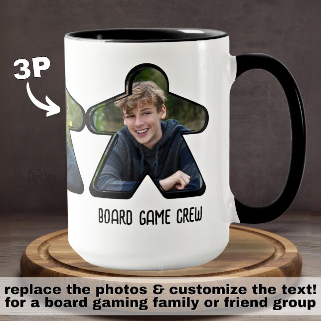Mug Groupe de jeu de carte photo personnalisées 3P (Créateur téléchargé)