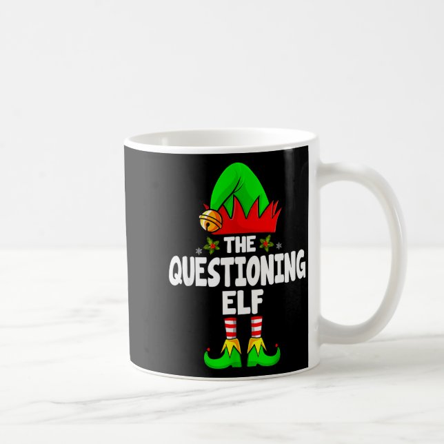 Mug Groupe de lutins interrogateurs Fête de Noël en py (Droite)