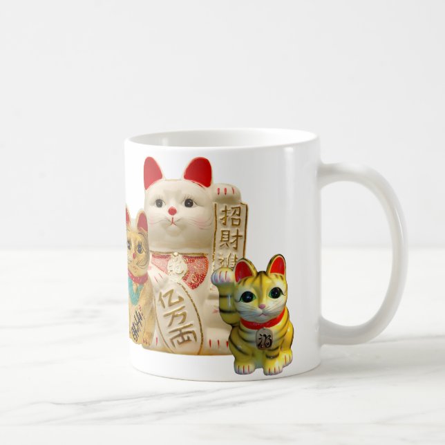 Mug Groupe de ondulation japonais de chats de bonne (Droite)
