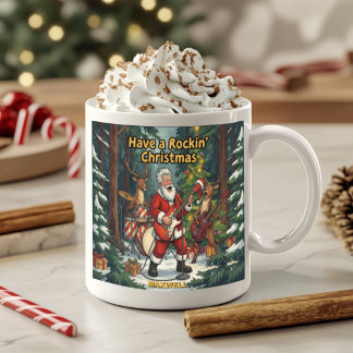 Mug Groupe de Rennes de Noël de Santa Rockin