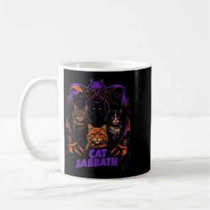 Mug Groupe de Rock Lourd Félin Parodie Chat Sabbath