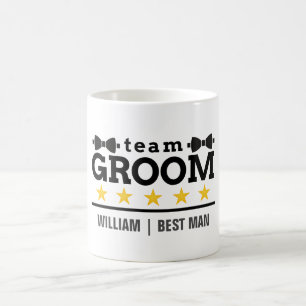 Mug Groupe d'équipe   Groomsman   Licence   Blanc noir