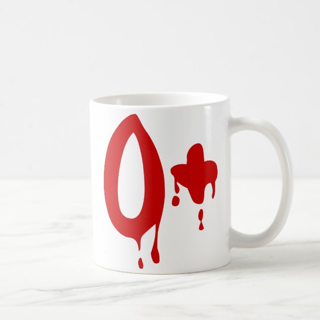 Mug Groupe sanguin O+ Hôpital d'horreur positif (Droite)