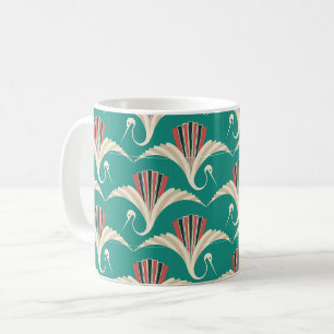 Mug Grue Art Déco - arrière - plan turquoise