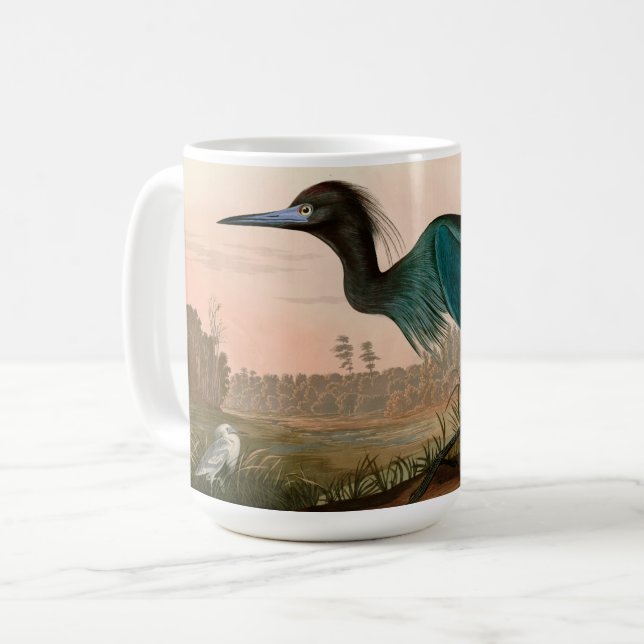 Mug Grue bleue ou Heron Birds of America Audubon Impri (Devant gauche)