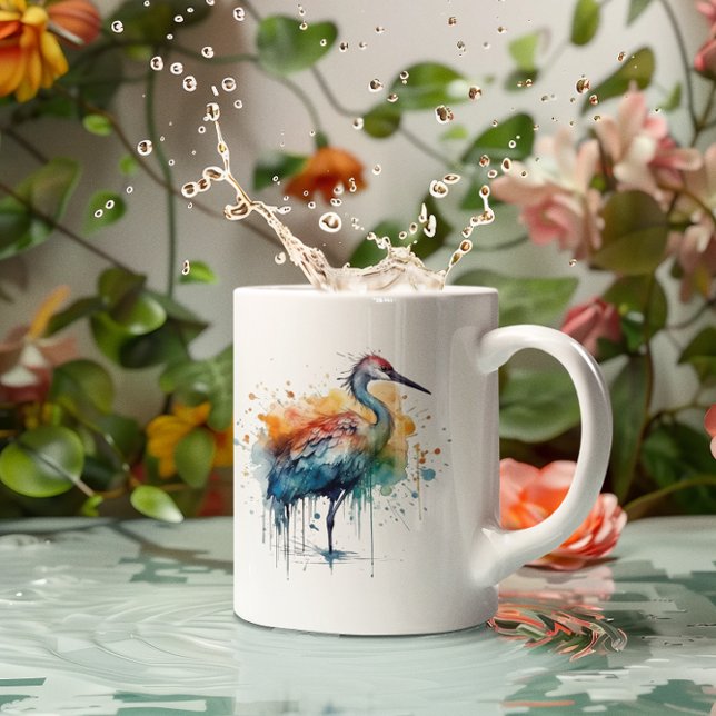 Mug Grue colorée debout dans l'eau (Créateur téléchargé)