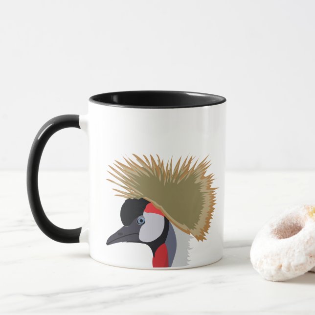 Mug Grue couronnée noire Faune (Avec donut)