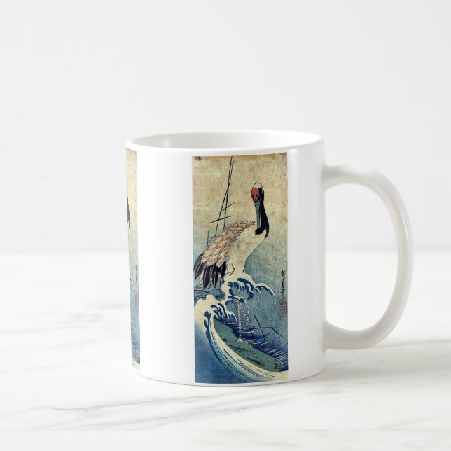 Mug Grue dans les vagues par Ando, Hiroshige Uiyoe. (Droite)