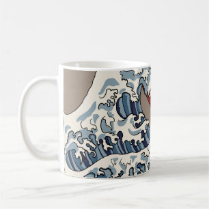 Mug Grue et illustration de vague japonaise C traditio